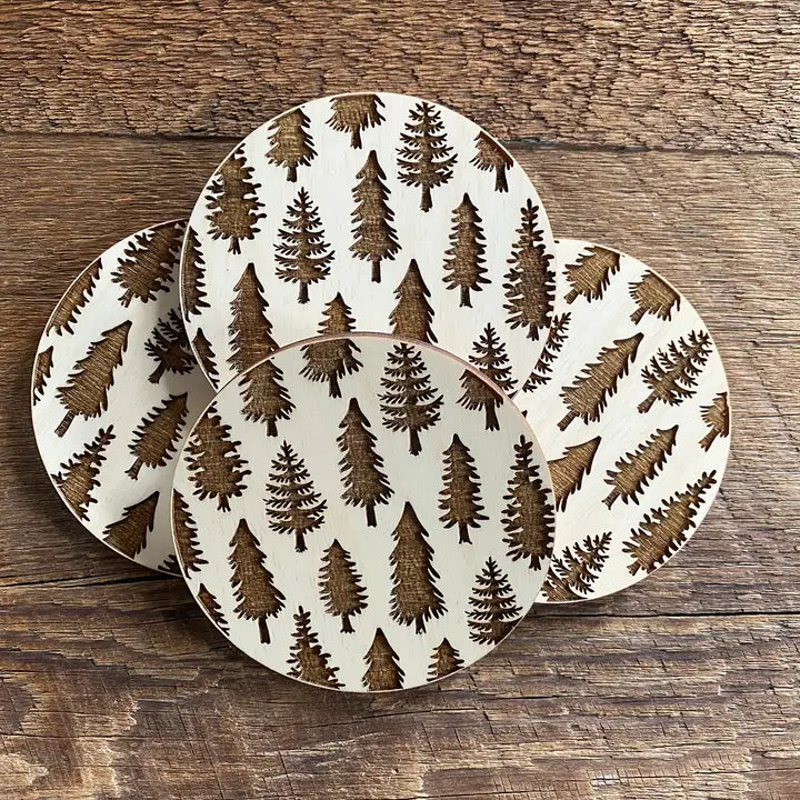 Pine Trees Coaster Set