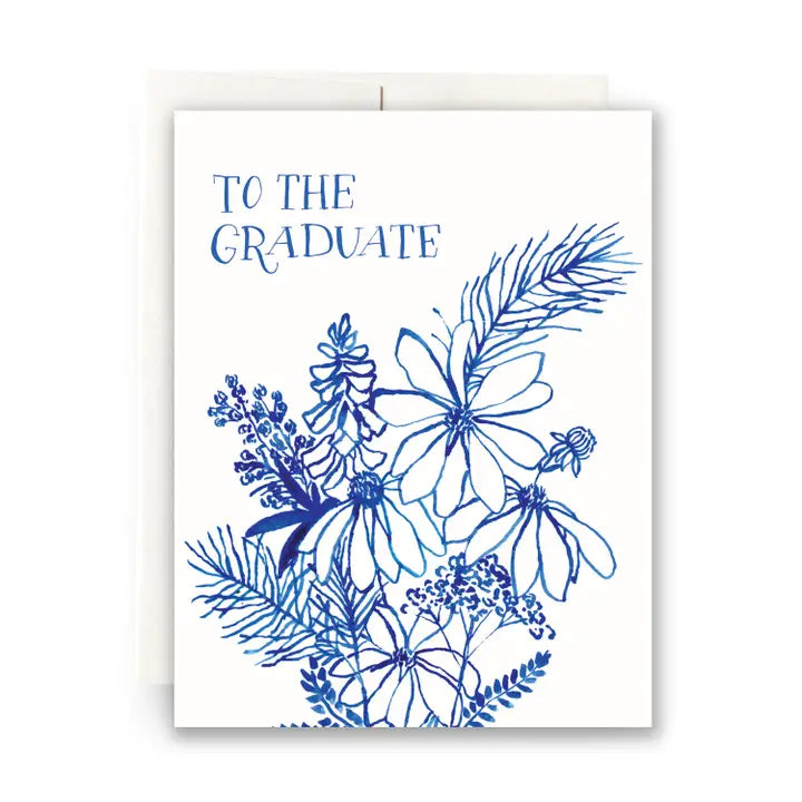 Indigo Wildflowers Graduate Greeting Card