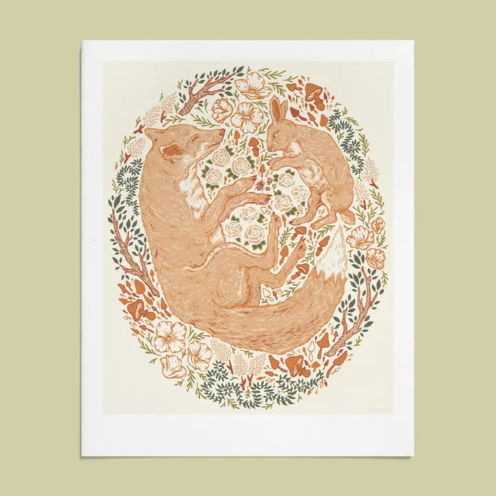 Fox and Hare Print